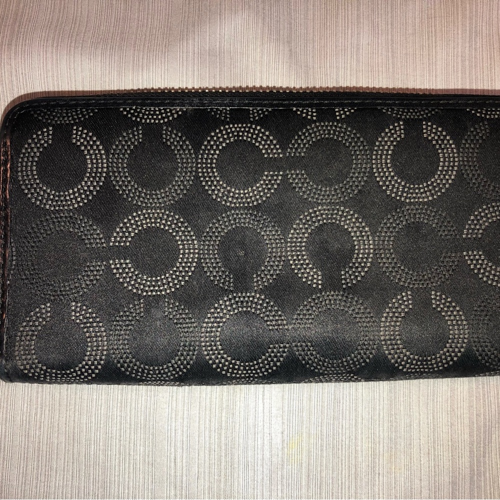 Coach Signature Long Zip Around Wallet - Picture 2 of 5